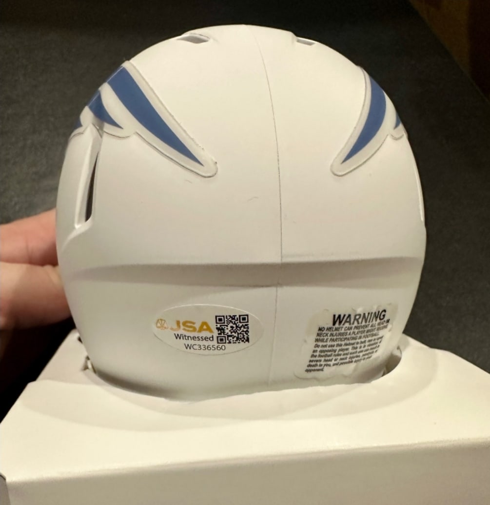 Marcus Jones New England Patriots Autographed Riddell Rivalry Speed Mini Helmet JSA Hologram - 3