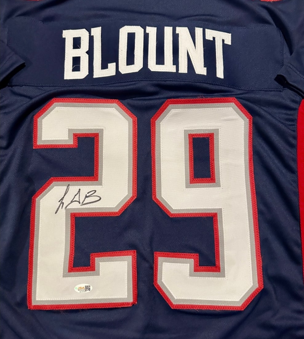 LeGarrette Blount New England Patriots Autographed Custom Football Jersey JSA Hologram - 2
