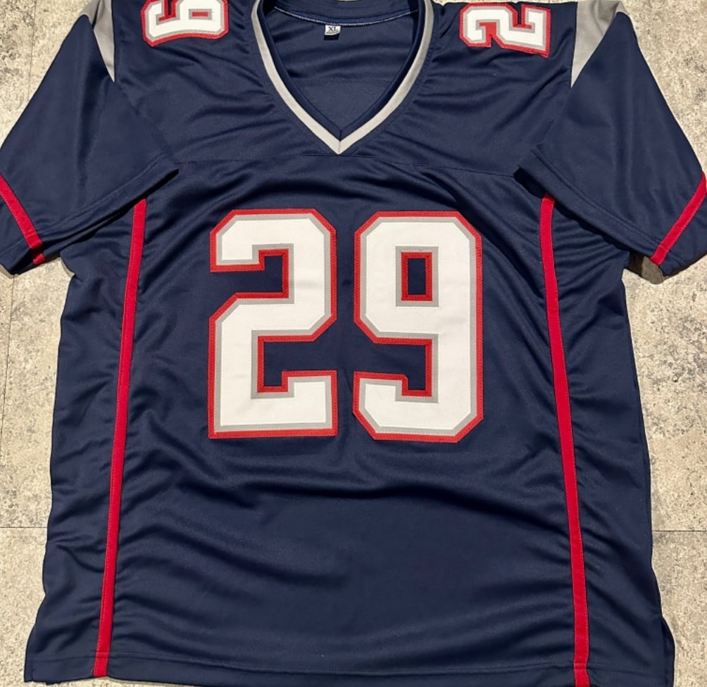 LeGarrette Blount New England Patriots Autographed Custom Football Jersey JSA Hologram - 3