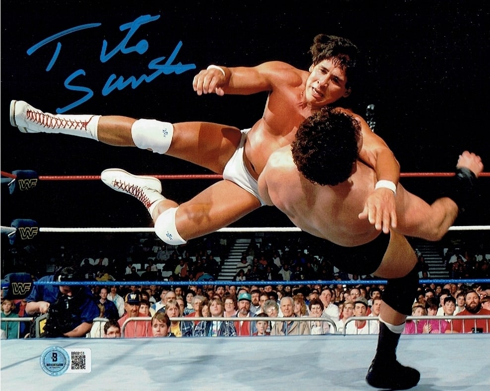 Tito Santana WWF Autographed 8x10 Photo Beckett Hologram: Tito Santana WWF Autographed 8x10 Photo Beckett QR HOLOGRAM (THERE IS NO COA CARDS WITH QR CODE HOLGRAMS - SCAN QR CODE WITH CAMERA TO VERIFY AUTHENTICITY) - Autograph Location & coa # may vary 