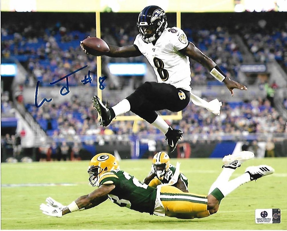 Lamar Jackson Baltimore Ravens Autographed 8x10 Photo coa (1 of 2)