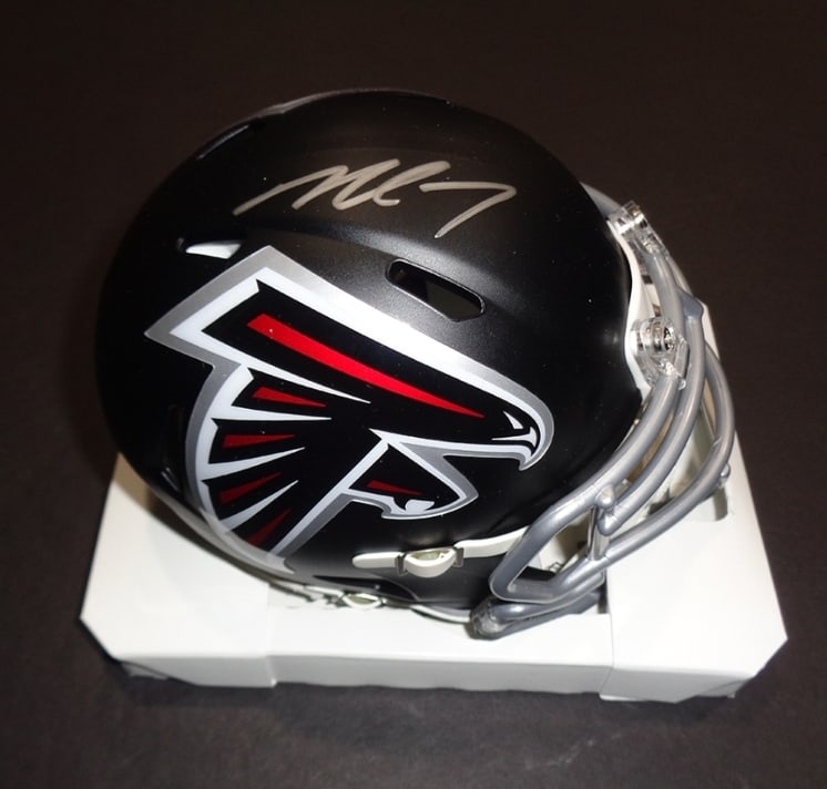 Michael Vick Atlanta Falcons Autographed Riddell Mini Helmet JSA coa: Michael Vick Atlanta Falcons Autographed Riddell Mini Helmet JSA Witnessed coa - Autograph Location & coa # may vary 