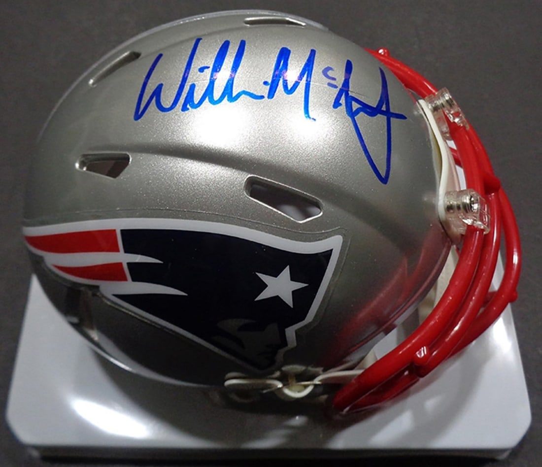 Willie McGinest New England Patriots Autographed Riddell Mini Helmet JSA coa: Willie McGinest New England Patriots Autographed Riddell Mini Helmet JSA Witnessed coa - Autograph Location & coa # may vary 
