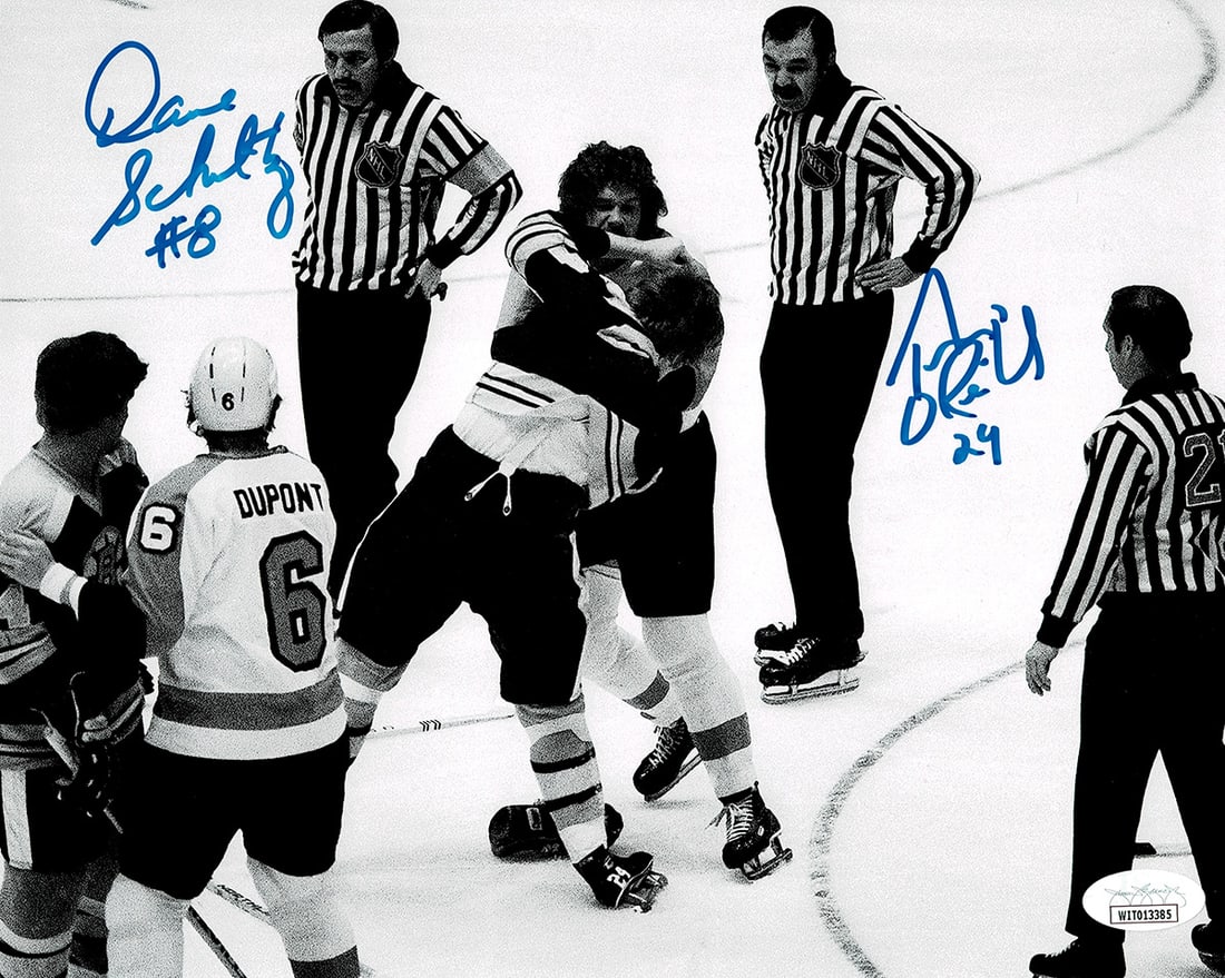 Terry O'Reilly & Dave Schultz Bruins & Flyers Autographed 8x10 Photo coa (1 of 2)