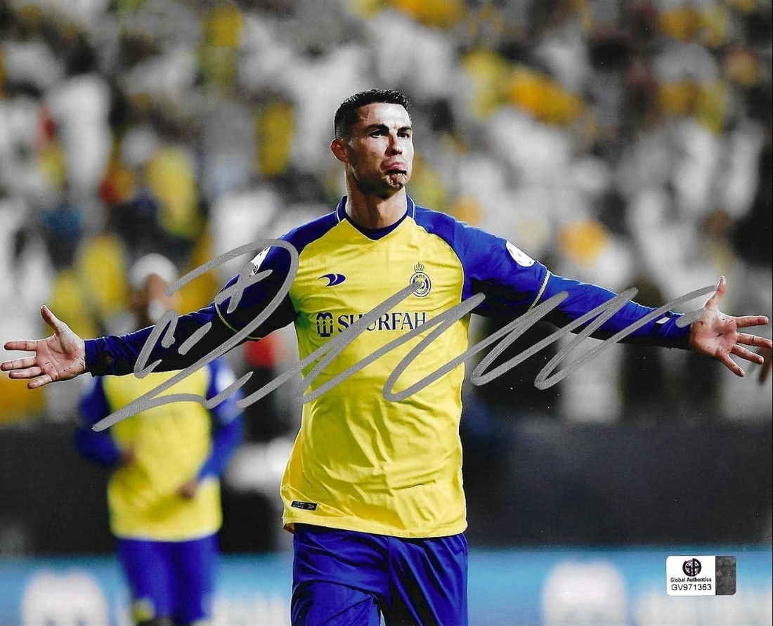 Cristiano Ronaldo Al Nassr FC Autographed 8x10 Photo coa: Cristiano Ronaldo Al Nassr FC Autographed 8x10 Photo GA coa - Autograph Location & coa # may vary