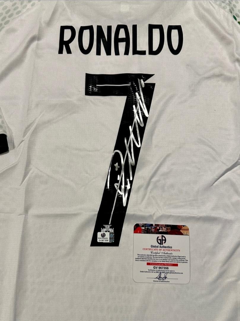 Cristiano Ronaldo Portugal Autographed 2025 Puma White Away Soccer Jersey coa - 2