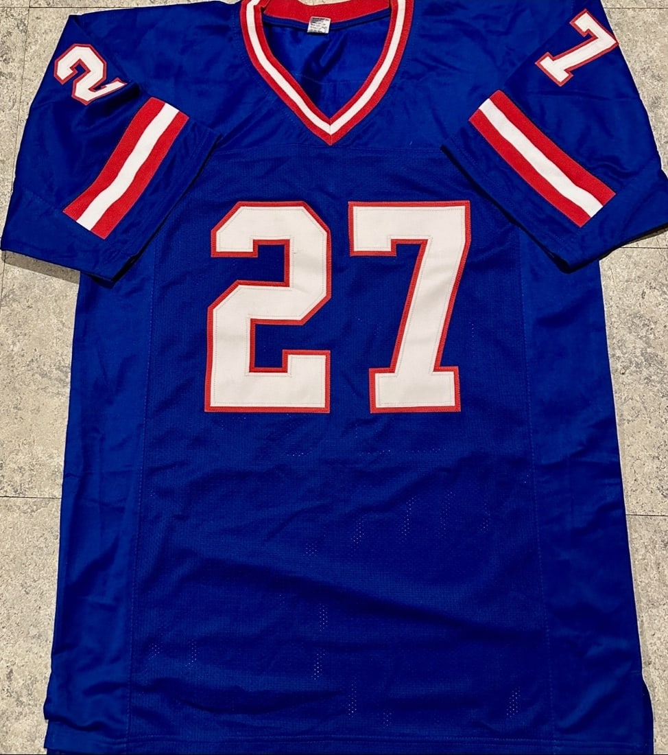 Rodney Hampton New York Giants Autographed & Insc Custom Football Jersey with Beckett Hologram - 3