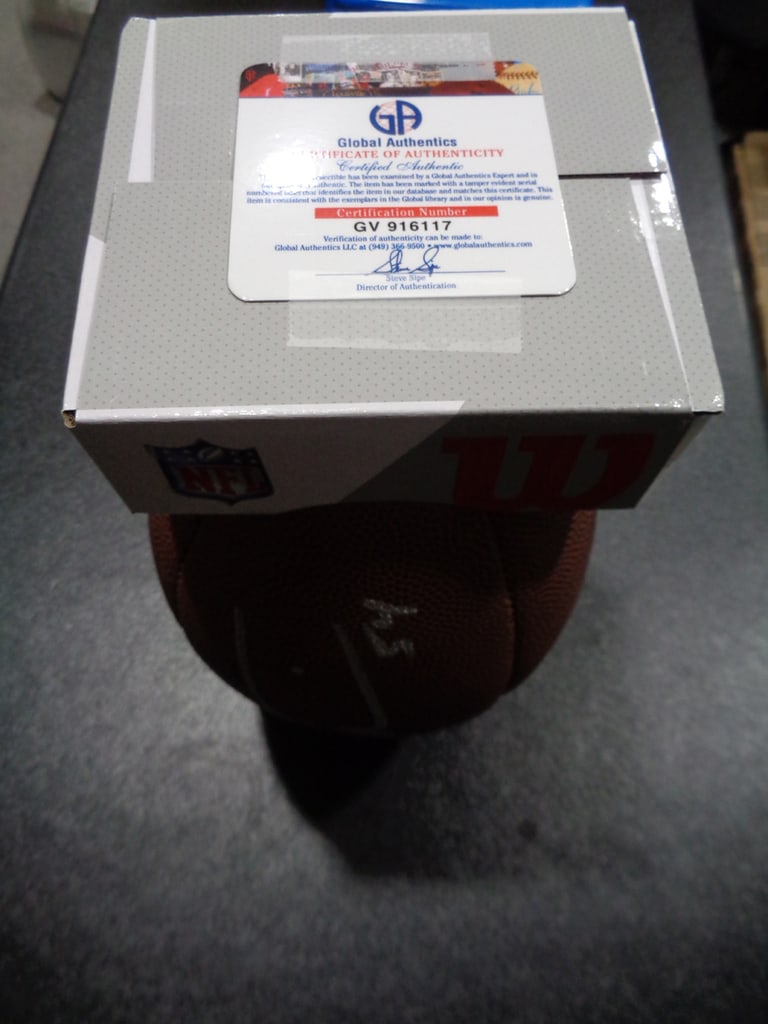 Brian Urlacher Chicago Bears Autographed Wilson Football coa - 2