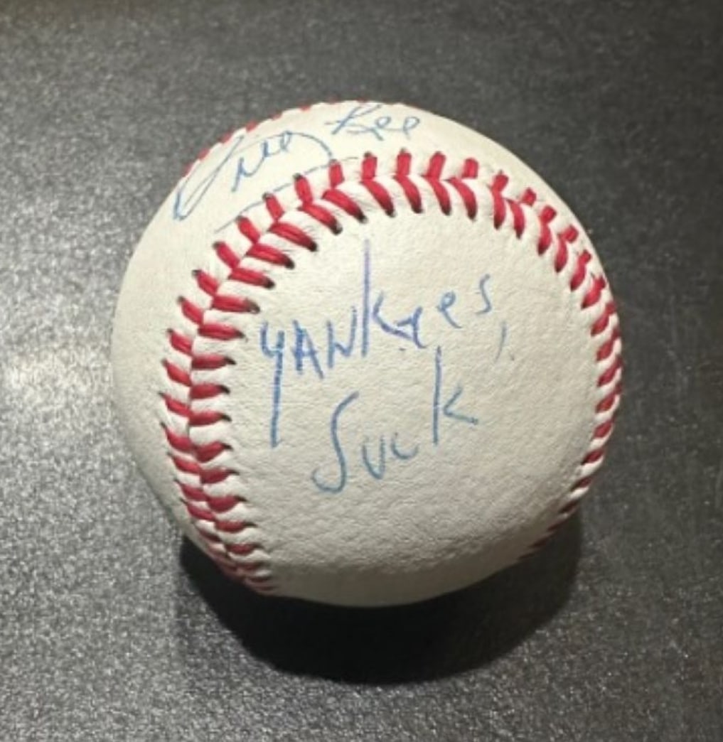 Bill Lee Boston Red Sox Autographed & Inscribed "YANKEES SUCK!" OMLB Baseball JSA Witnessed coa - 2