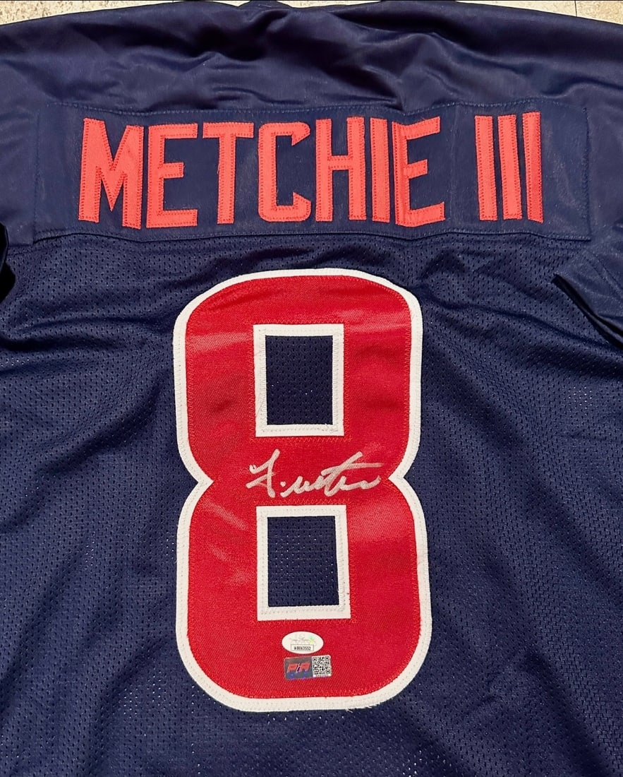 John Metchie (III) Houston Texans Custom Football Jersey JSA Witnessed Sticker Only & PiA Hologram - 2