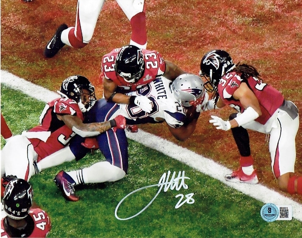 James White New England Patriots Autographed 8x10 Photo Beckett Hologram (1 of 1)