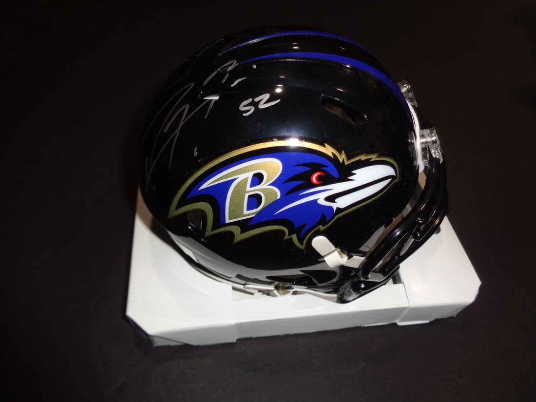 Ray Lewis Baltimore Ravens Autographed Riddell Mini Helmet coa (1 of 2)
