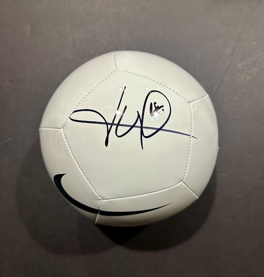 Kylian Mbappe Real Madrid Autographed Nike Soccer Ball coa: Kylian Mbappe Real Madrid Autographed Nike Soccer Ball GA coa - Autograph Location & coa # may vary