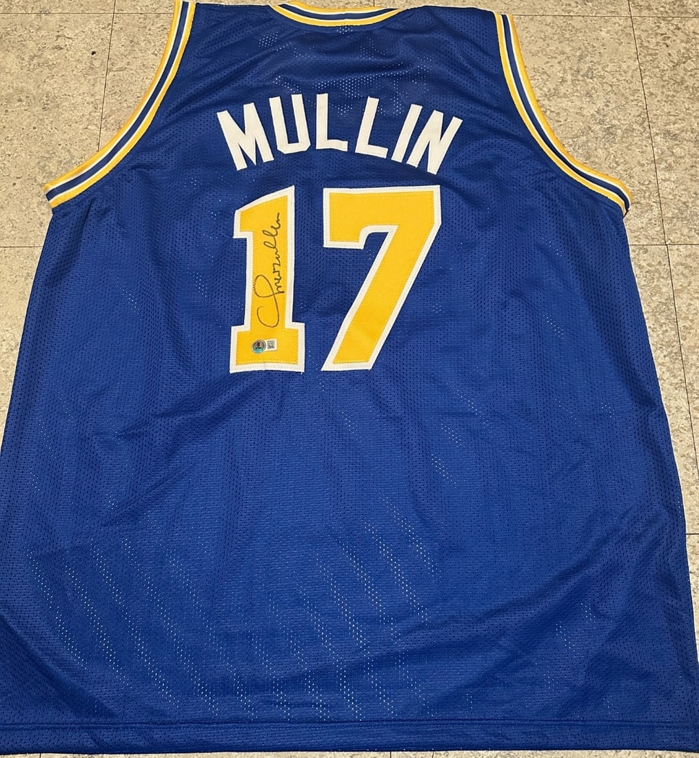Chris Mullin Golden State Warriors Autographed Custom Basketball Jersey Beckett Hologram: Chris Mullin Golden State Warriors Autographed Custom Basketball Jersey Beckett Witnessed QR HOLOGRAM (THERE IS NO COA CARDS WITH QR CODE HOLGRAMS - SCAN QR CODE WITH CAMERA TO VERIFY AUTHENTICITY) -