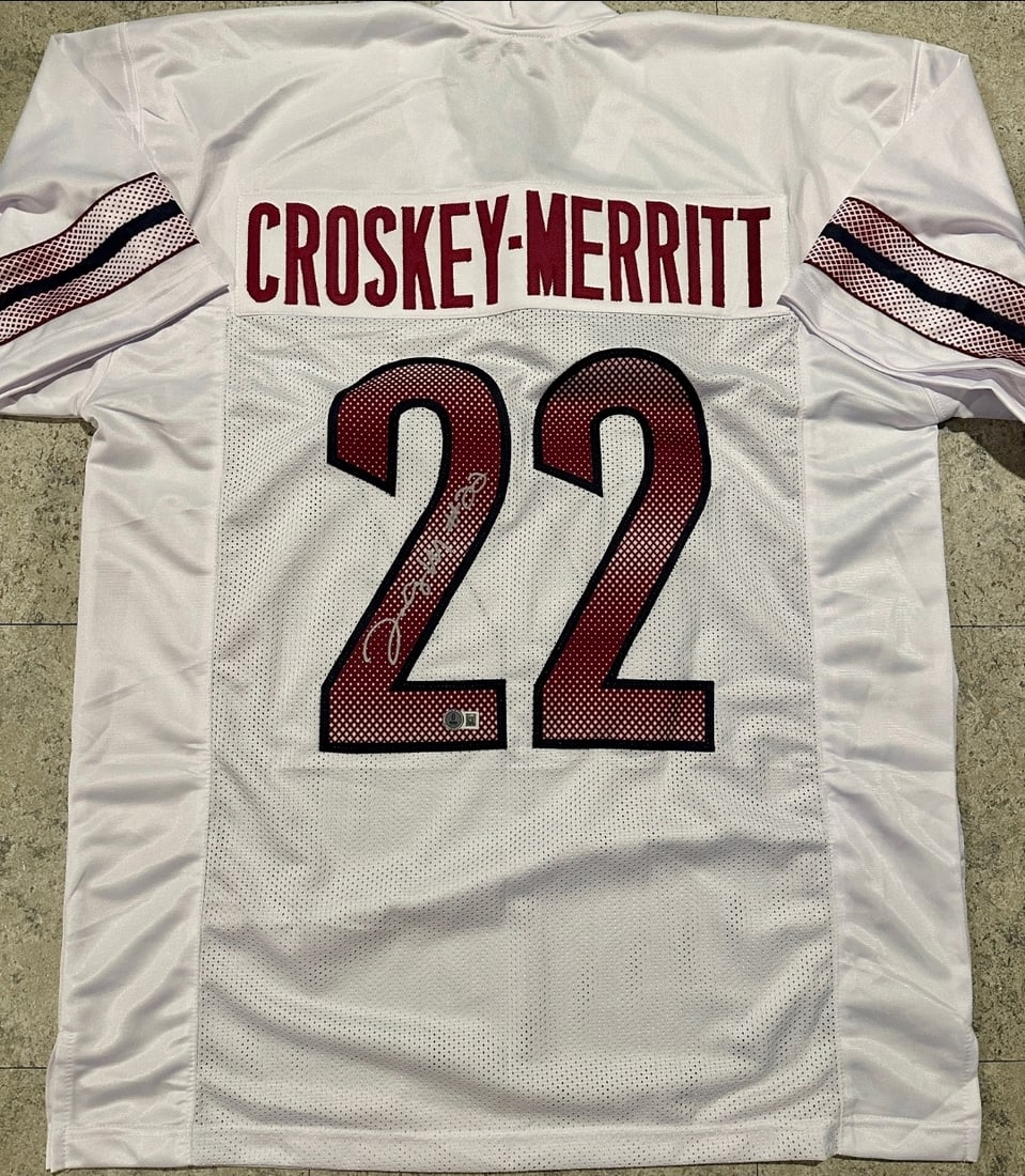 Jacory Croskey-Merritt Washington Commanders Autographed Custom Football Jersey Beckett Hologram: Jacory Croskey-Merritt Washington Commanders Autographed Custom Football Jersey Beckett Witnessed Hologram - JERSEY SIZE EXTRA LARGE - CUSTOM JERSEY MEANS NO LOGOS, NO TEAM NAMES, & NO BRAND NAMES