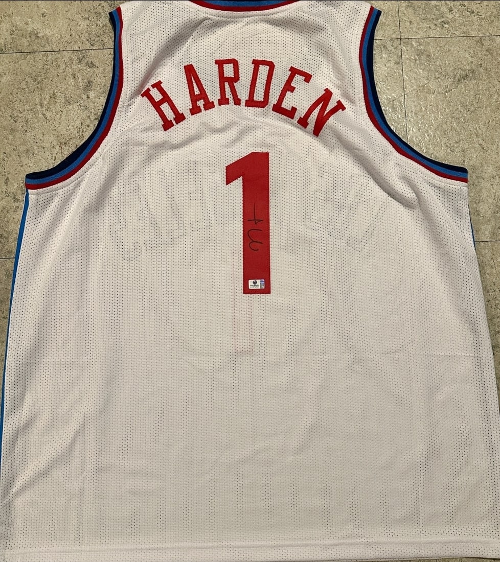 James Harden Los Angeles Clippers Autogrpahed Basketball Jersey coa: James Harden Los Angeles Clippers Autogrpahed Basketball Jersey coa - Autograph Location & coa # may vary JERSEY SIZE EXTRA LARGE - CUSTOM JERSEY MEANS NO LOGOS, NO TEAM NAMES, & NO BRAND NAMES