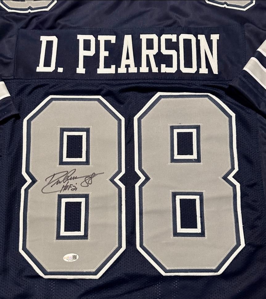 Drew Pearson Dallas Cowboys Autographed Custom Football Jersey Beckett Hologram - 2