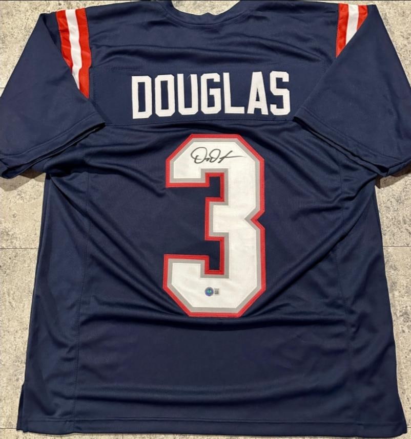 DeMario "POP" Douglas New England Patriots Autographed Custom Football Jersey JSA Hologram: DeMario "POP" Douglas New England Patriots Autographed Custom Football Jersey JSA Witnessed QR Hologram Included (THERE IS NO COA CARDS WITH QR CODE HOLGRAMS - SCAN QR CODE WITH CAMERA TO VERIFY