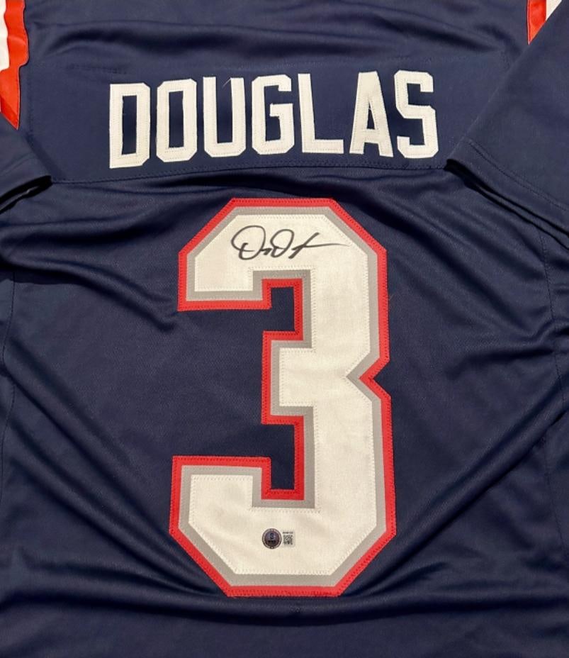 DeMario "POP" Douglas New England Patriots Autographed Custom Football Jersey JSA Hologram - 2