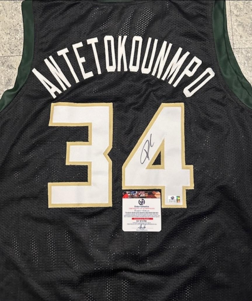Giannis Antetokounmpo Milwaukee Bucks Autographed Custom Basketball Jersey coa - 2