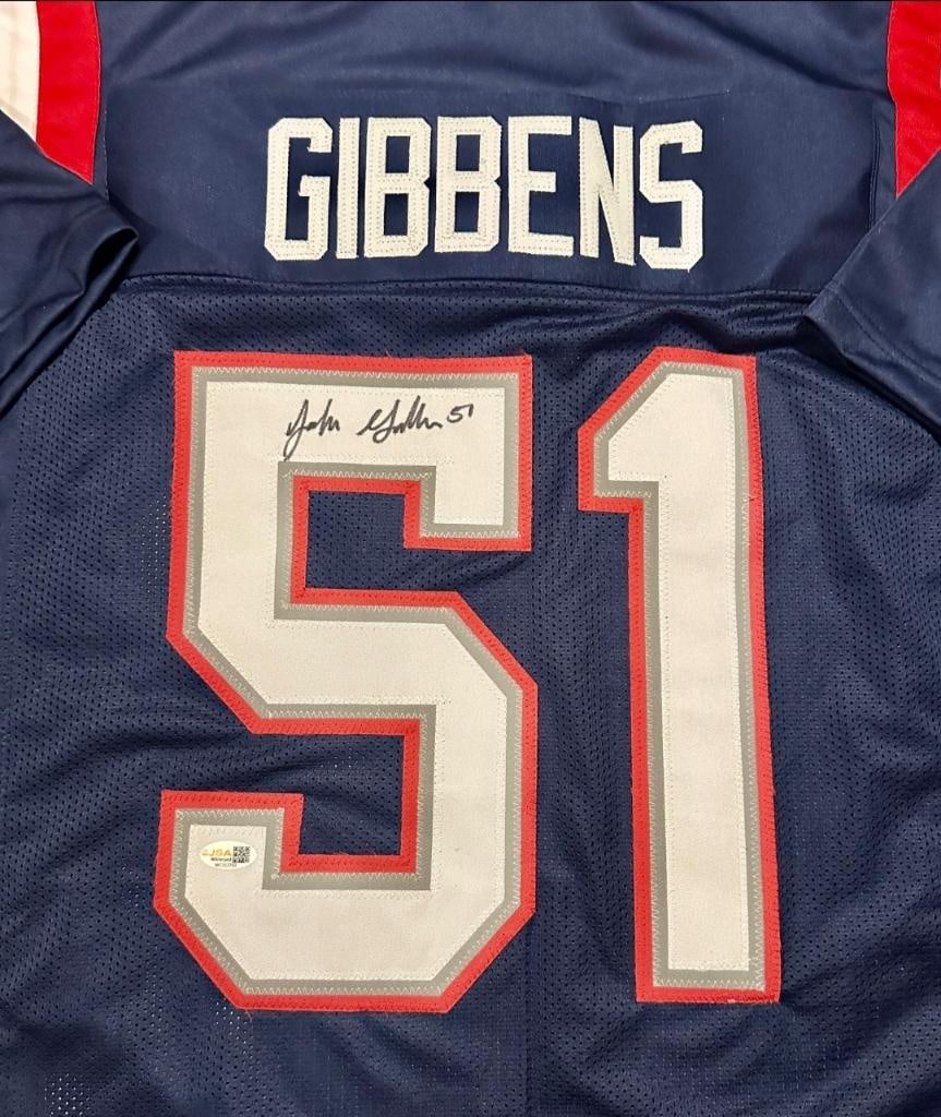 Jack Gibbens New England Patriots Autographed Custom Jersey JSA Hologram - 2