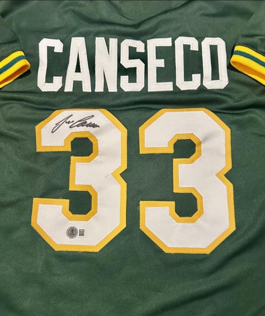 Jose Canseco Oakland A's Autographed Custom Green Baseball Jersey Beckett Hologram - 2