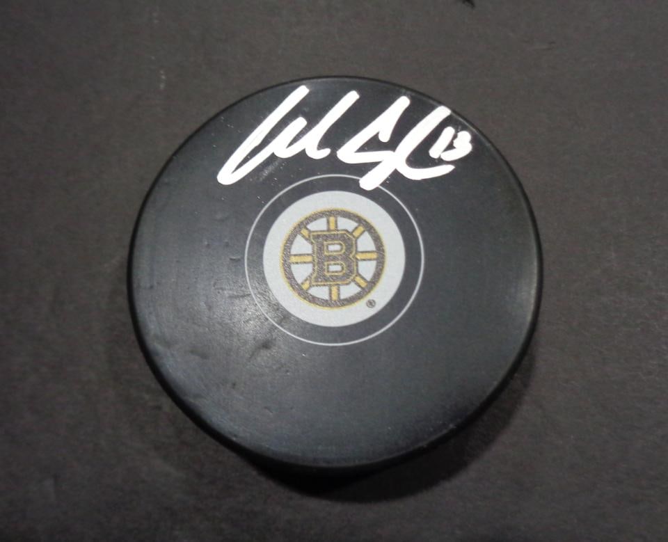 Charlie Coyle Boston Bruins Autographed Hockey Puck JSA coa: Charlie Coyle Boston Bruins Autographed Hockey Puck JSA Witnessed coa - Autograph Location & coa # may vary