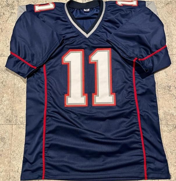 Julian Edelman New England Patriots Autographed Custom Football Jersey coa - 3