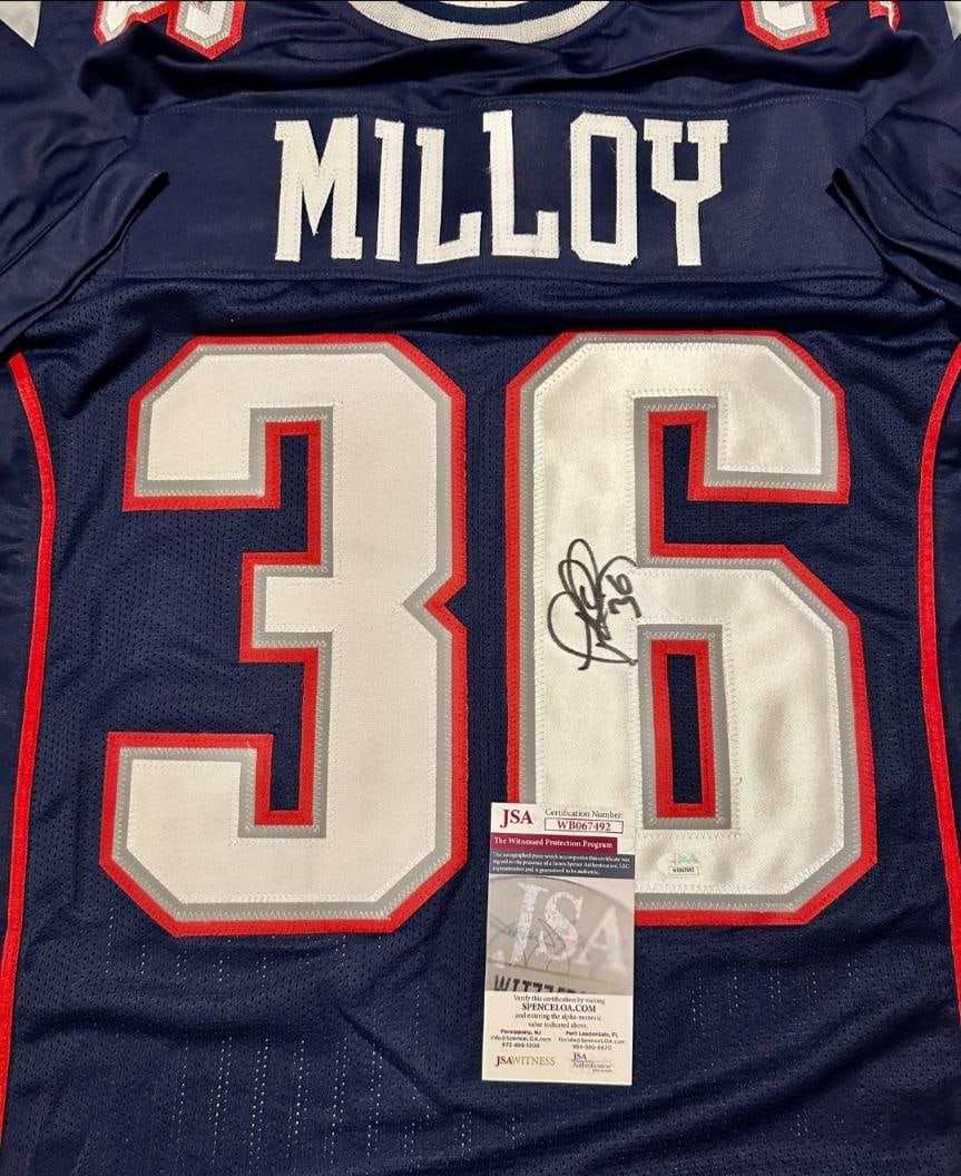 Lawyer Malloy New England Patriots Autographed Custom Football Jersey JSA coa - 2