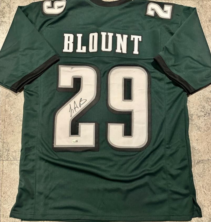 LeGarrette Blount Philadelphia Eagles Autographed Custom Football Jersey JSA Hologram: LeGarrette Blount Philadelphia Eagles Autographed Custom Football Jersey JSA Witnessed QR Hologram Included (THERE IS NO COA CARDS WITH QR CODE HOLGRAMS - SCAN QR CODE WITH CAMERA TO VERIFY