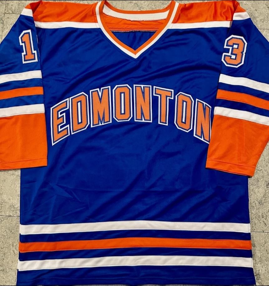 Ken Linseman Edmonton Oilers Autographed & Inscribed Custom Blue Hockey Jersey Hologram - 3