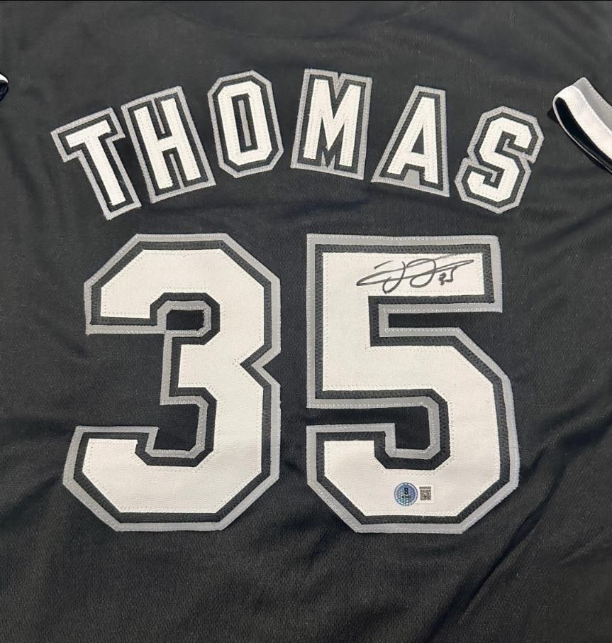 Frank Thomas Chicago White Sox Autographed Custom Baseball Jersey Beckett Hologram - 2