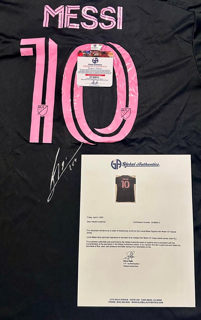 Lionel Messi Inter Miami FC Autographed 2023 Adidas Away Soccer Jersey LOA - 3