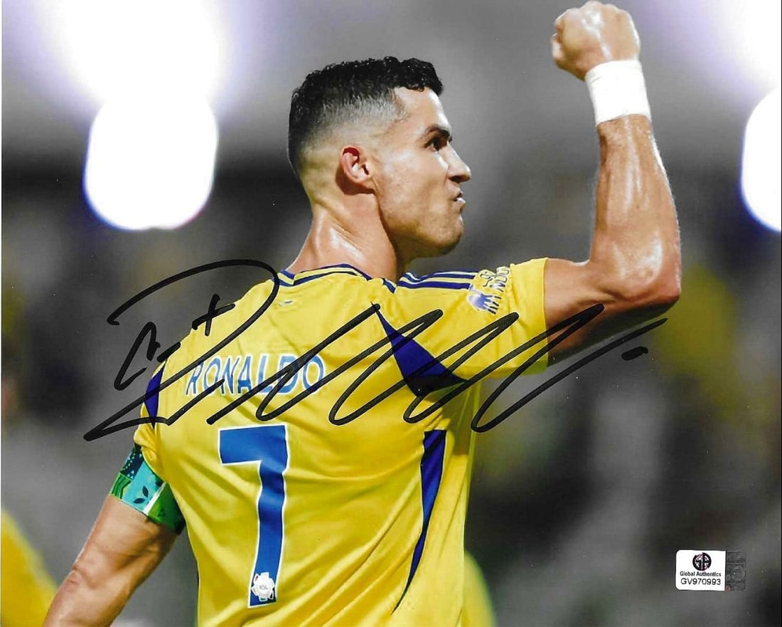 Cristiano Ronaldo Al Nassr FC Autographed 8x10 Photo coa: Cristiano Ronaldo Al Nassr FC Autographed 8x10 Photo GA coa - Autograph Location & coa # may vary