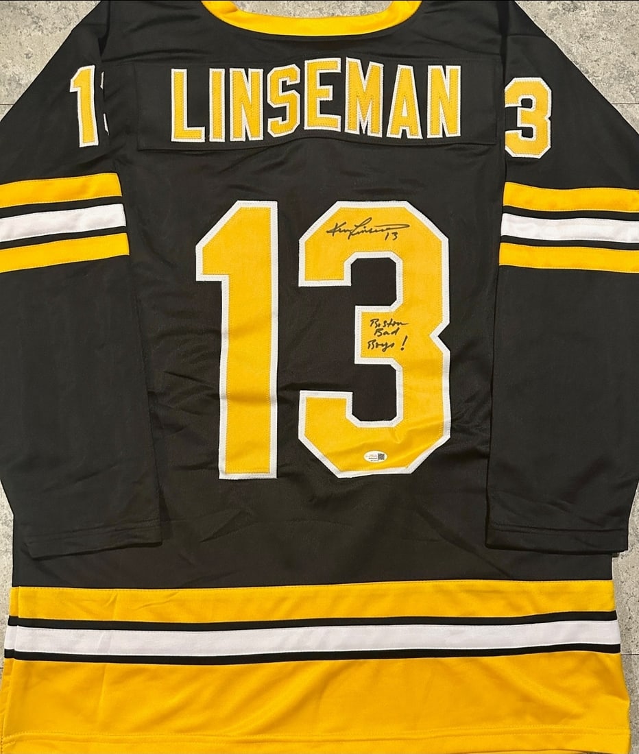 Ken Linseman Boston Bruins Autographed & Inscribed Custom Hockey Jersey JSA Hologram: Ken Linseman Boston Bruins Autographed & Inscribed "Boston Bad Boys" Custom Hockey Jersey JSA Witnessed QR Hologram - THIS DOES NOT COME WITH A COA CARD! SCAN QR CODE TO VERIFY AUTHENTICITY!