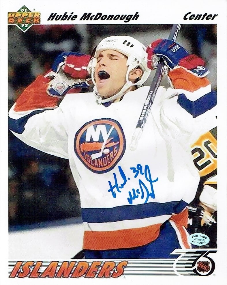 Hubie McDonough New York Islanders Autographed 8x10 Photo coa (1 of 2)