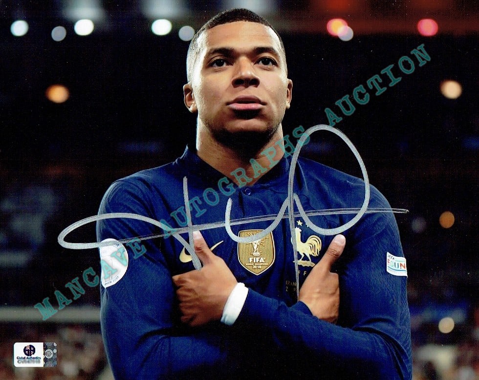 Kylian Mbappé Paris Saint-Germain Autographed 8x10 Photo coa: Kylian Mbappé Paris Saint-Germain Autographed 8x10 Photo GA coa - Autograph Location & coa # may vary