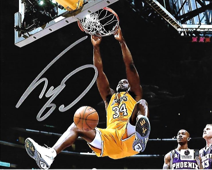 Shaquille O'Neal Los Angeles Lakers Autographed 8x10 Photo coa: Shaquille O'Neal Los Angeles Lakers Autographed 8x10 Photo GA coa - Autograph Location & coa # may vary
