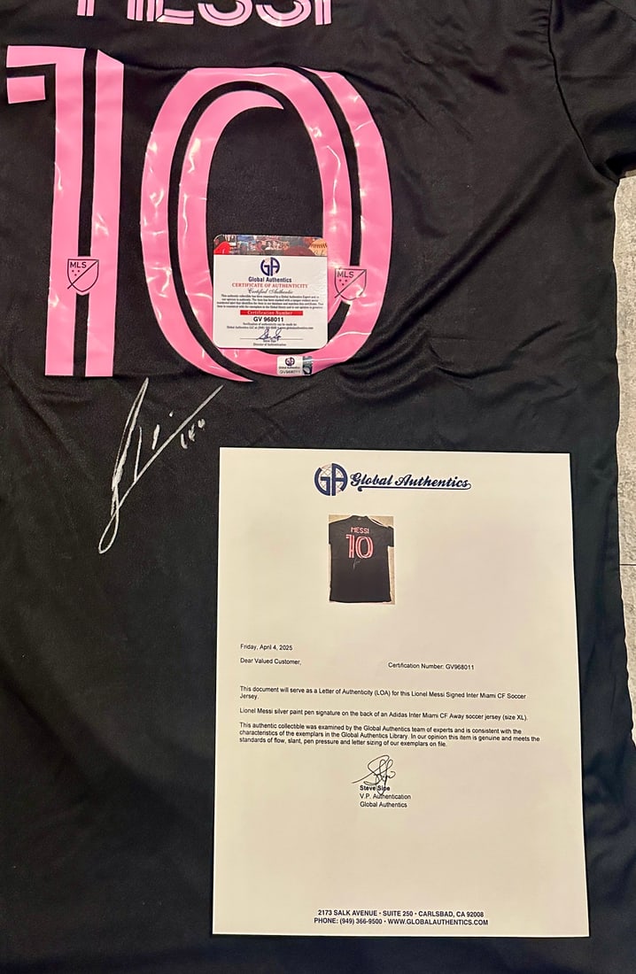Lionel Messi Inter Miami FC Autographed 2023 Adidas Away Soccer Jersey LOA - 3