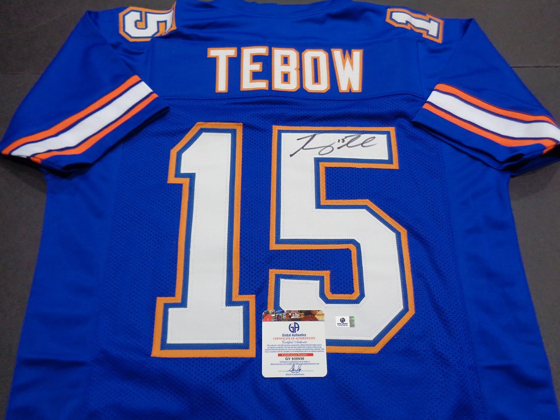 Tim Tebow Florida Gators Autographed Custom Football Jersey coa - 2
