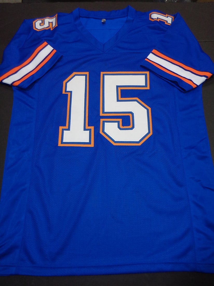 Tim Tebow Florida Gators Autographed Custom Football Jersey coa - 3