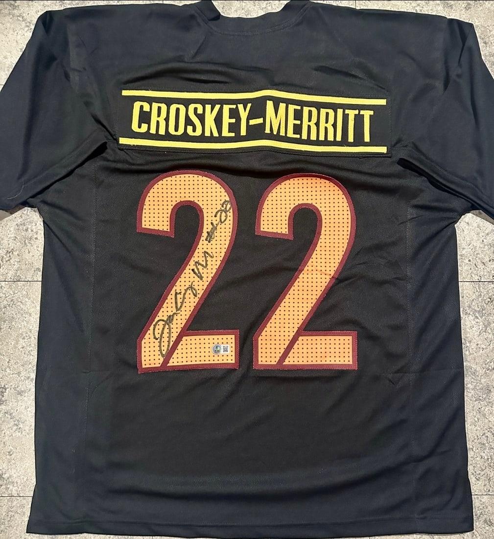 Jacory Croskey-Merritt Washington Commanders Autographed Custom Football Jersey Beckett Hologram: Jacory Croskey-Merritt Washington Commanders Autographed Custom Football Jersey Beckett Witnessed Hologram - JERSEY SIZE EXTRA LARGE - CUSTOM JERSEY MEANS NO LOGOS, NO TEAM NAMES, & NO BRAND NAMES