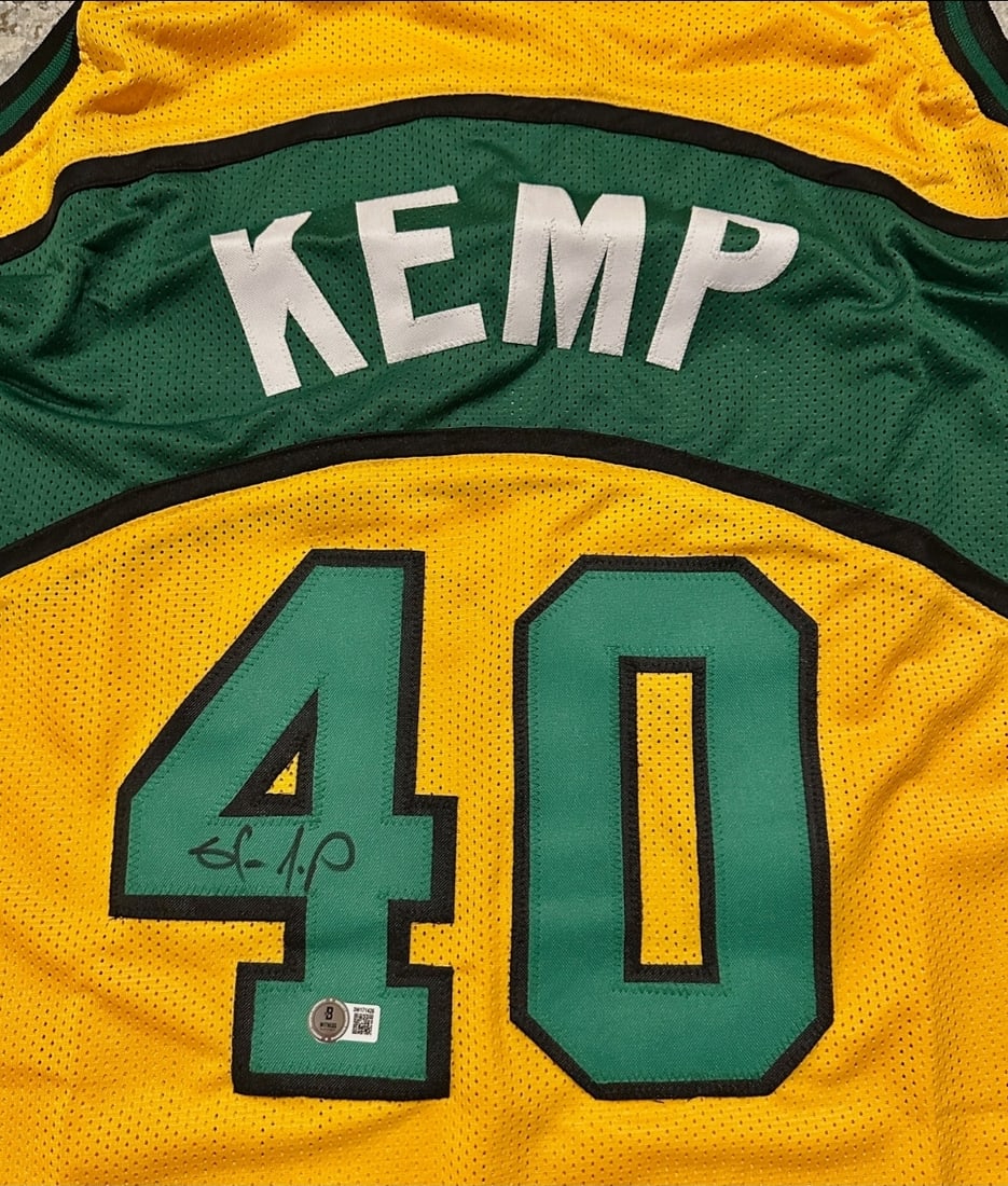 Shawn Kemp Seattle Super Sonics Autographed Custom Basketball Jersey Hologram - 2