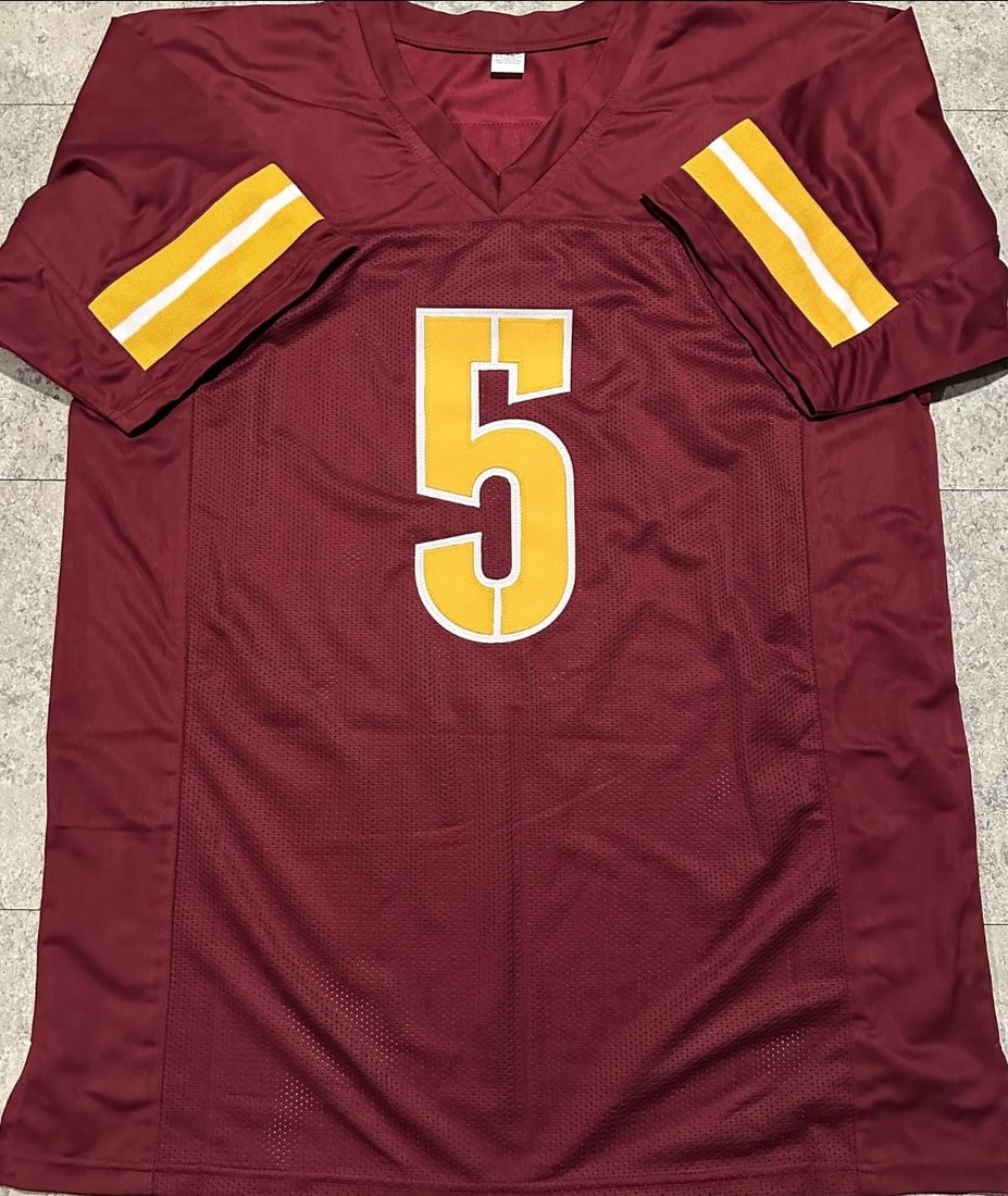Jayden Daniels Washington Commanders Autographed Custom Football Jersey coa - 3