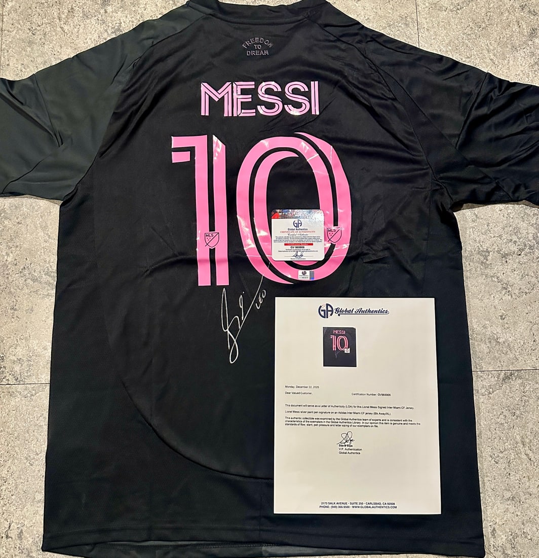 Lionel Messi Inter Miami FC Autographed 2024 Adidas Away Soccer Jersey LOA - 2