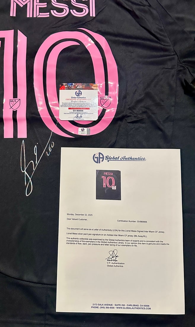 Lionel Messi Inter Miami FC Autographed 2024 Adidas Away Soccer Jersey LOA - 3