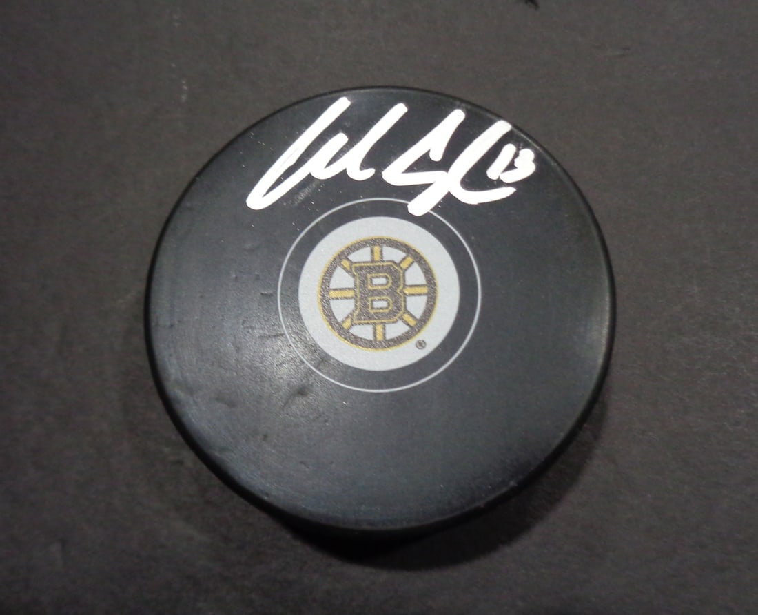 Charlie Coyle Boston Bruins Autographed Hockey Puck JSA coa: Charlie Coyle Boston Bruins Autographed Hockey Puck JSA Witnessed coa - Autograph Location & coa # may vary