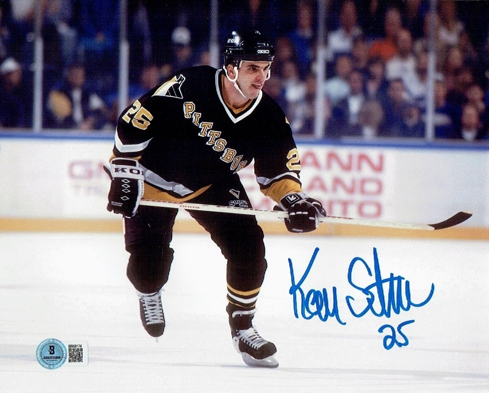 Kevin Stevens Pittsburgh Penguins Autographed 8x10 Photo Beckett Hologram: Kevin Stevens Pittsburgh Penguins Autographed 8x10 Photo Beckett QR Hologram Included (THERE IS NO COA CARDS WITH QR CODE HOLGRAMS - SCAN QR CODE WITH CAMERA TO VERIFY AUTHENTICITY) - Autograph