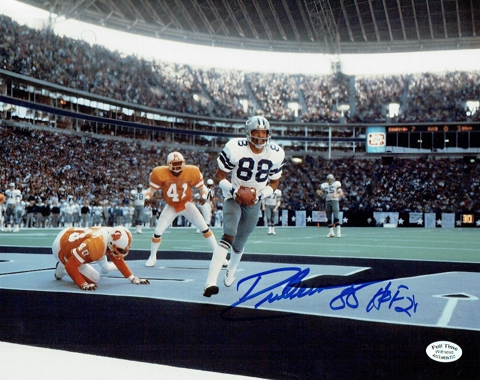 Drew Pearson Dallas Cowboys Autographed 8x10 Photo coa: Drew Pearson Dallas Cowboys Autographed 8x10 Photo Full Time Authentics coa