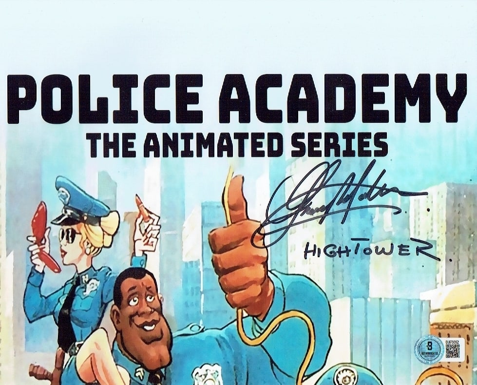 Greg Morton Autographed & Insc 8x10 Police Academy The Animated Series Photo Beckett Hologram: Greg Morton Moses Hightower Autographed & Inscribed "Hightower" 8x10 Police Academy:The Animated Series Photo Beckett QR Hologram (THERE IS NO COA CARDS WITH QR CODE HOLGRAMS - SCAN QR CODE WITH